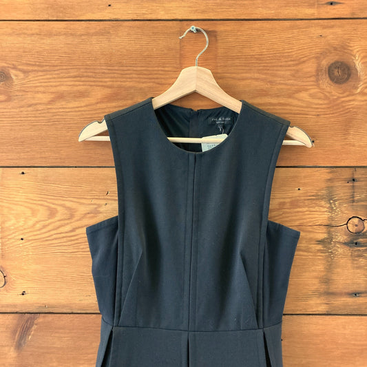 Rag & Bone Black Sleeveless Wool Pleated Back Zip Dress - Size 2 - 0519SM