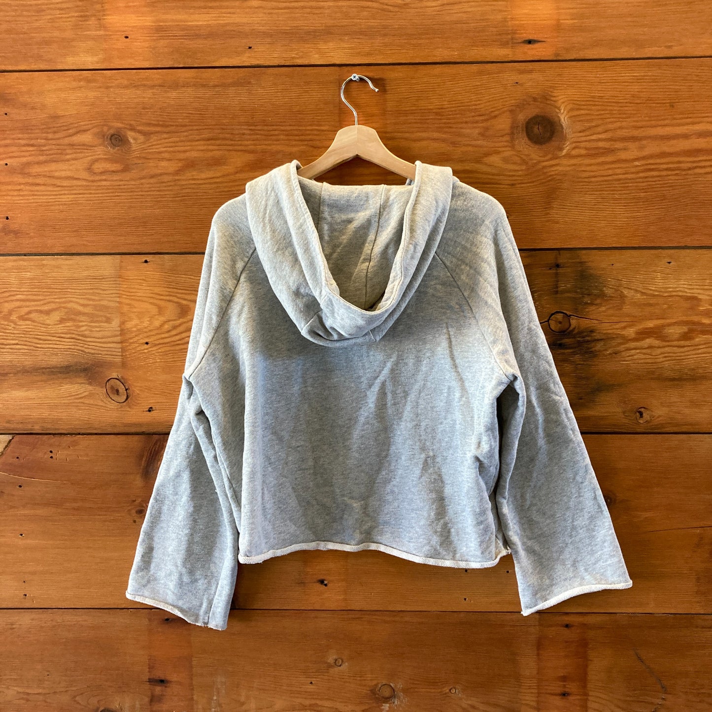 Nili Lotan Heathered Gray Hooded Pullover Roll Hem Sweatshirt - Size XS - 1105HT