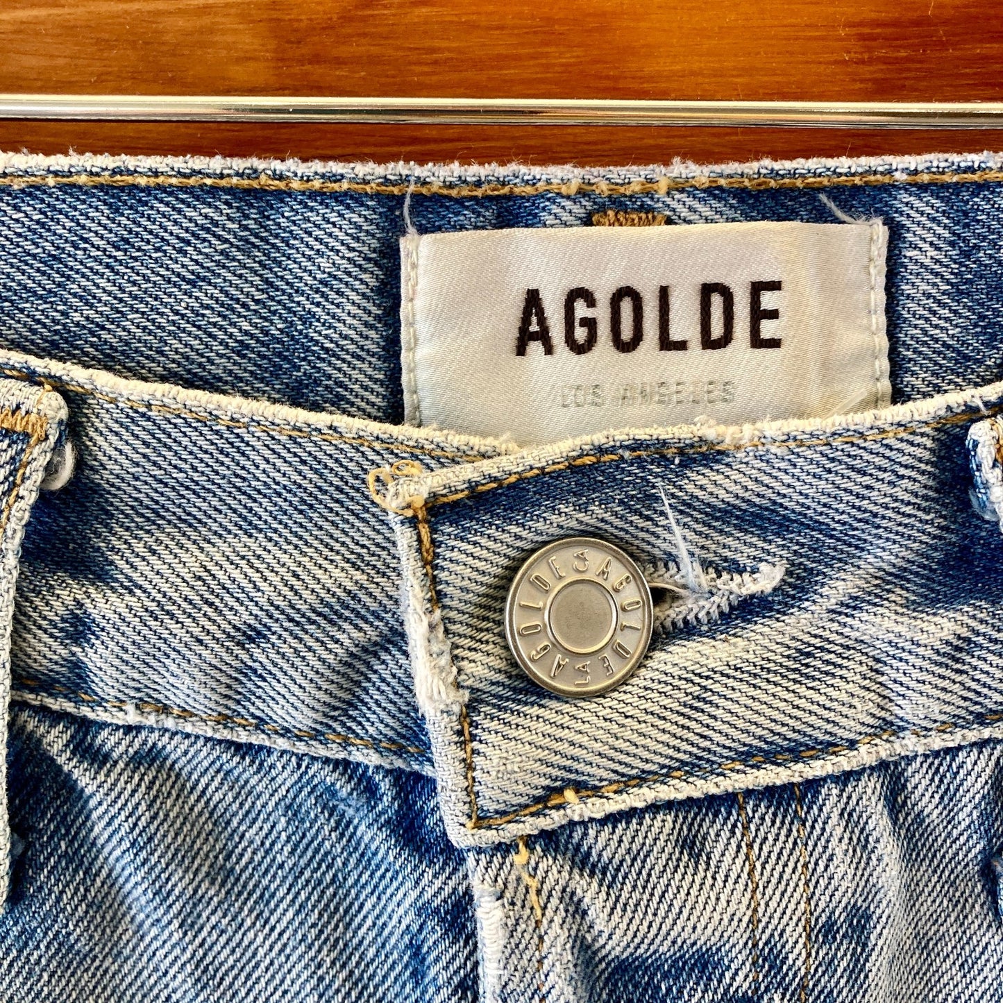 AGoldE Parker Cut Off Denim Frayed Hem Button Fly Jean Shorts - Size 27 - 0706ED