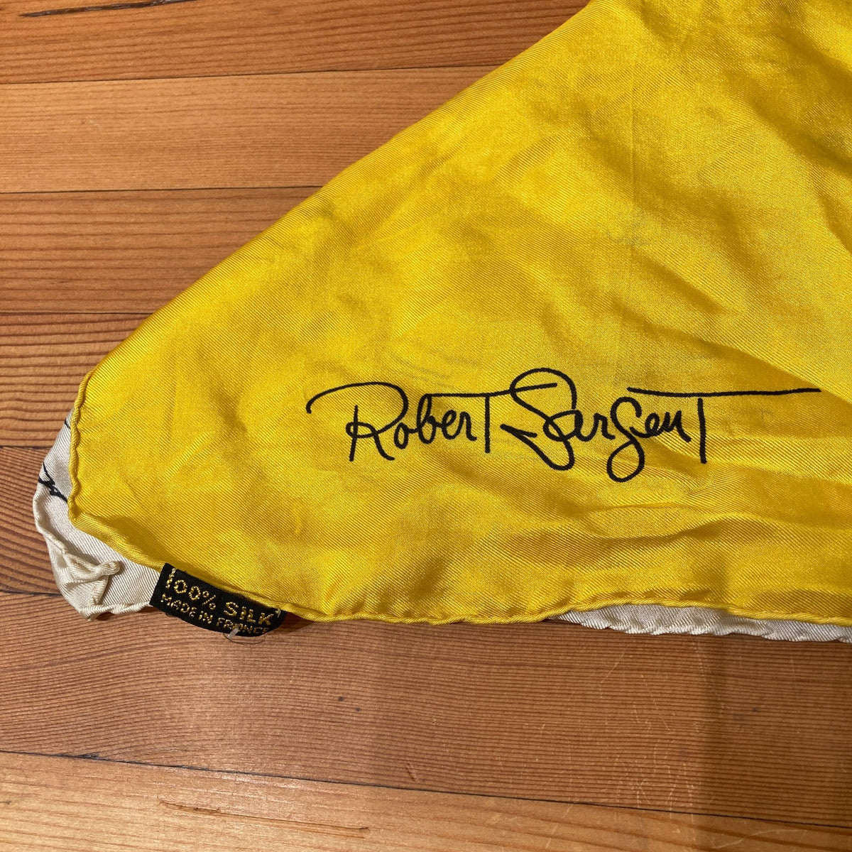 Robert Sargent Vintage 60s/70s Yellow Brown Owl in Tree Silk Scarf - 0320JS