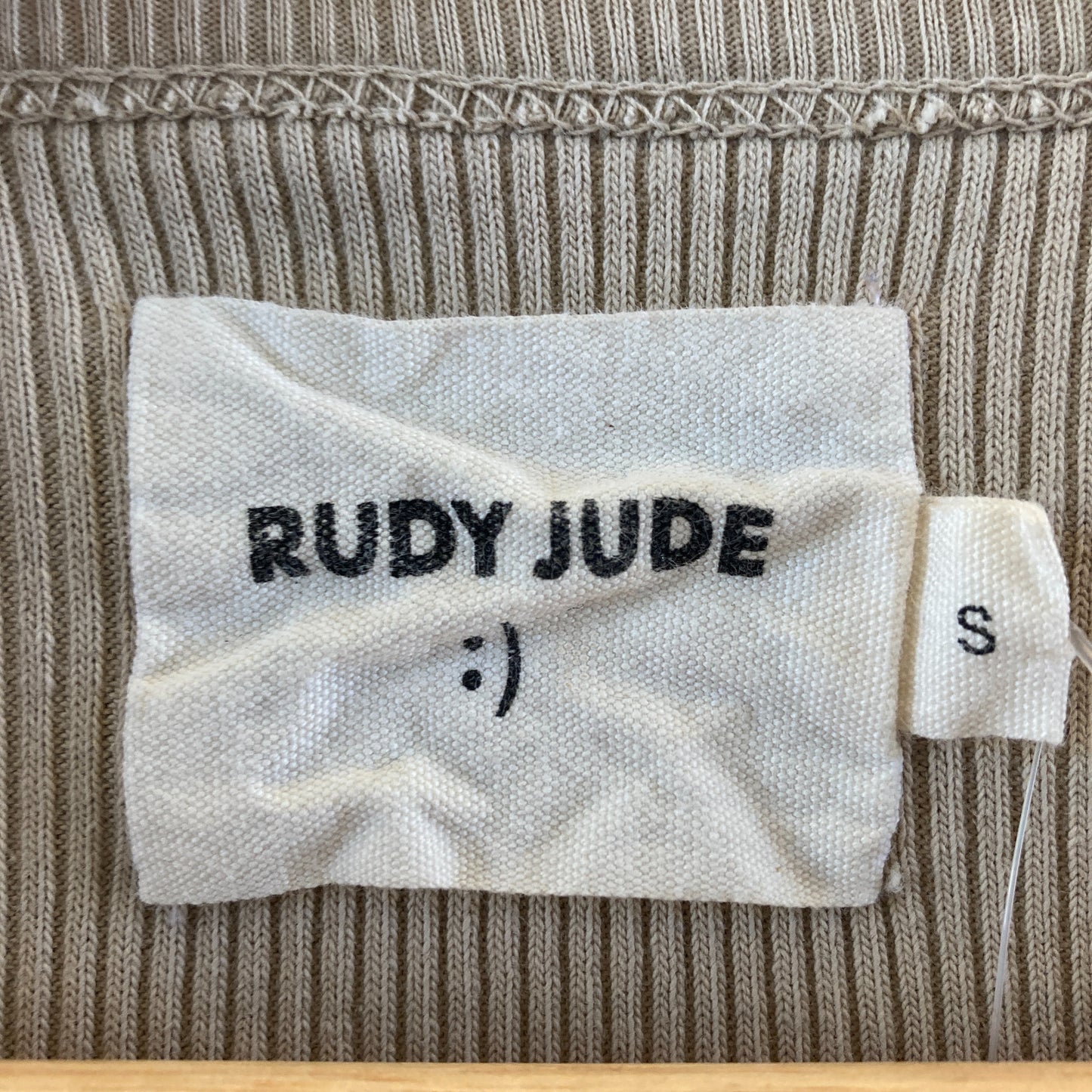 Rudy Jude Tan Ribbed Short Sleeve OG Cotton Backyard Dress - Size S - 0502NR