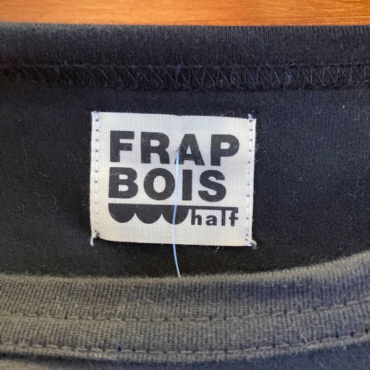FrapBois Japan Black Long Sleeve Patch Pocket Curved Hem Top - One Size - 0828AM