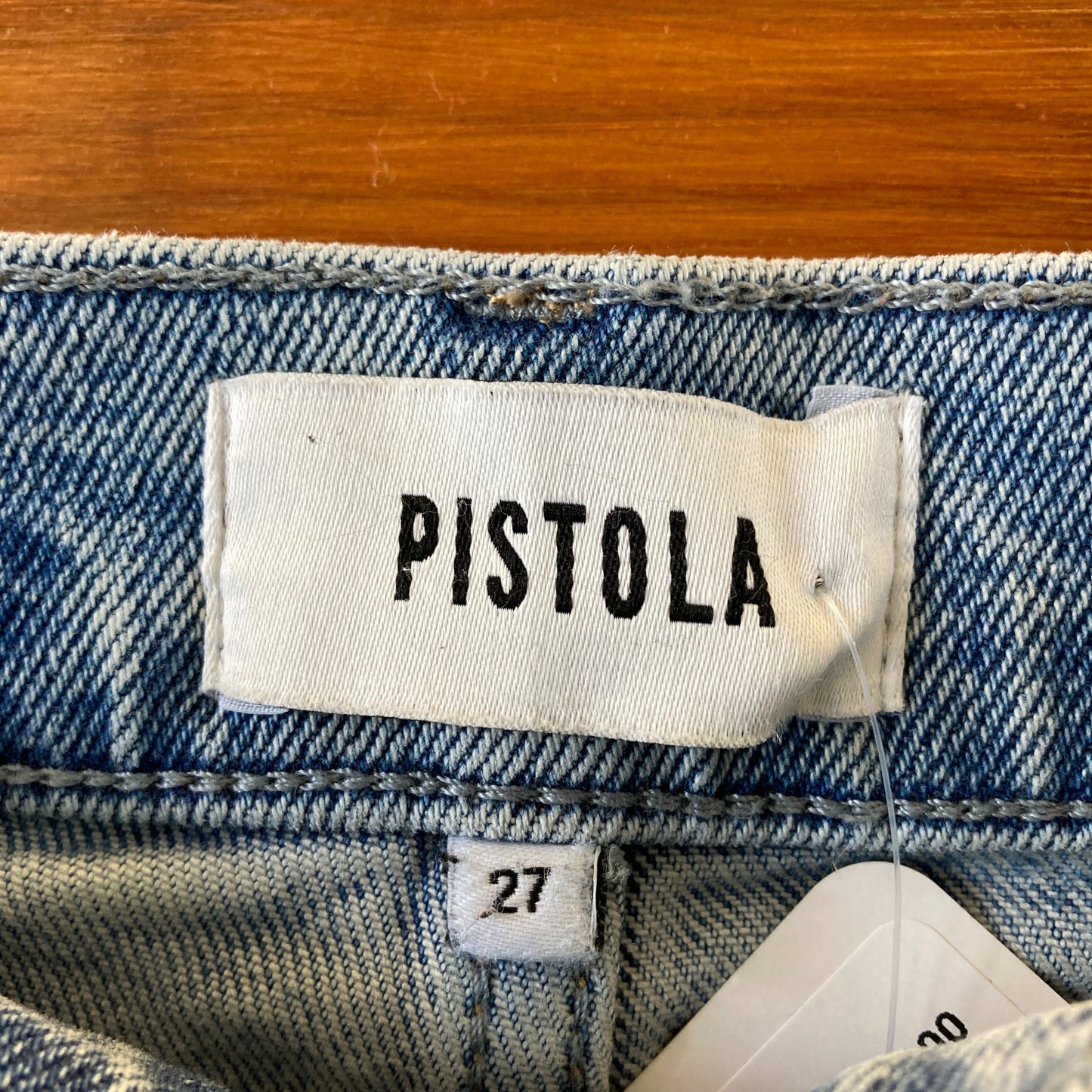 Pistola Light Wash High Rise Denim Wide Leg Lana Cuffed Jeans - Size 27 - 0707PN