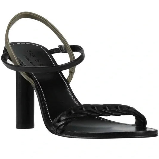 Rag & Bone Black Braided Leather Heels Sandals NEW 0816TB - Size 38/7.5 - 0816TB