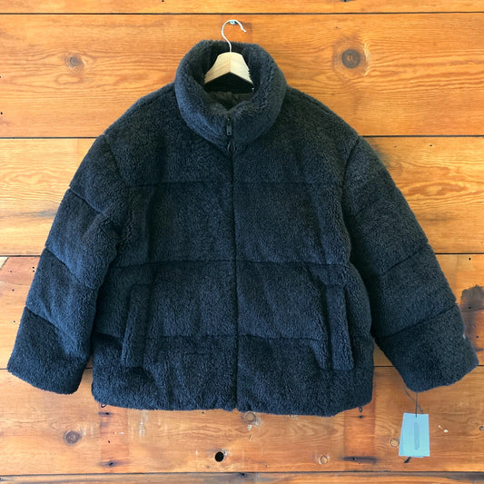XL - UGG $248 Tarr Black Emmalyn Uggfluff Puffer Fleece Coat NEW 1206HP