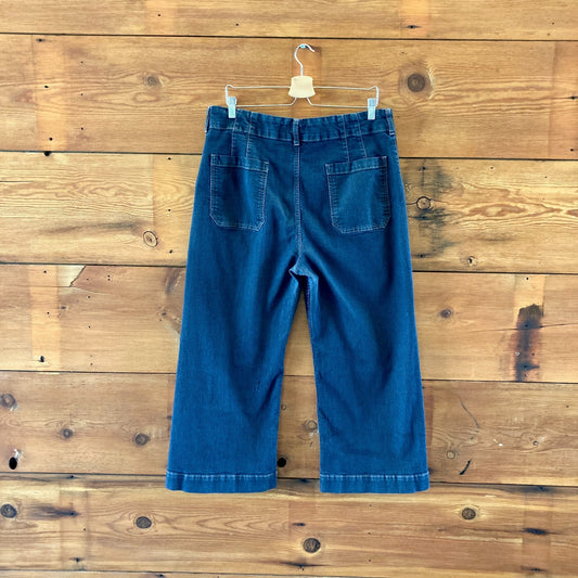 Maeve Dark Wash High Rise Wide Leg Colette Jeans - Size 16 Petite - 0419JP