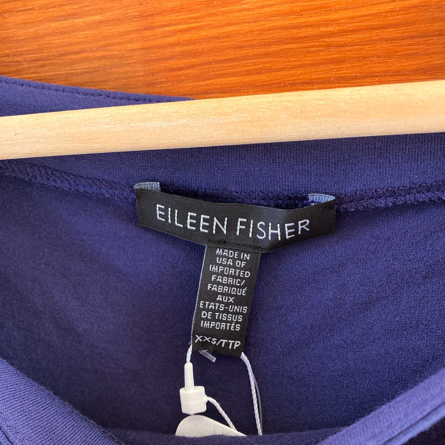 XXS - Eileen Fisher Blue NEW $88 Short Sleeve Crop Top 0207RH