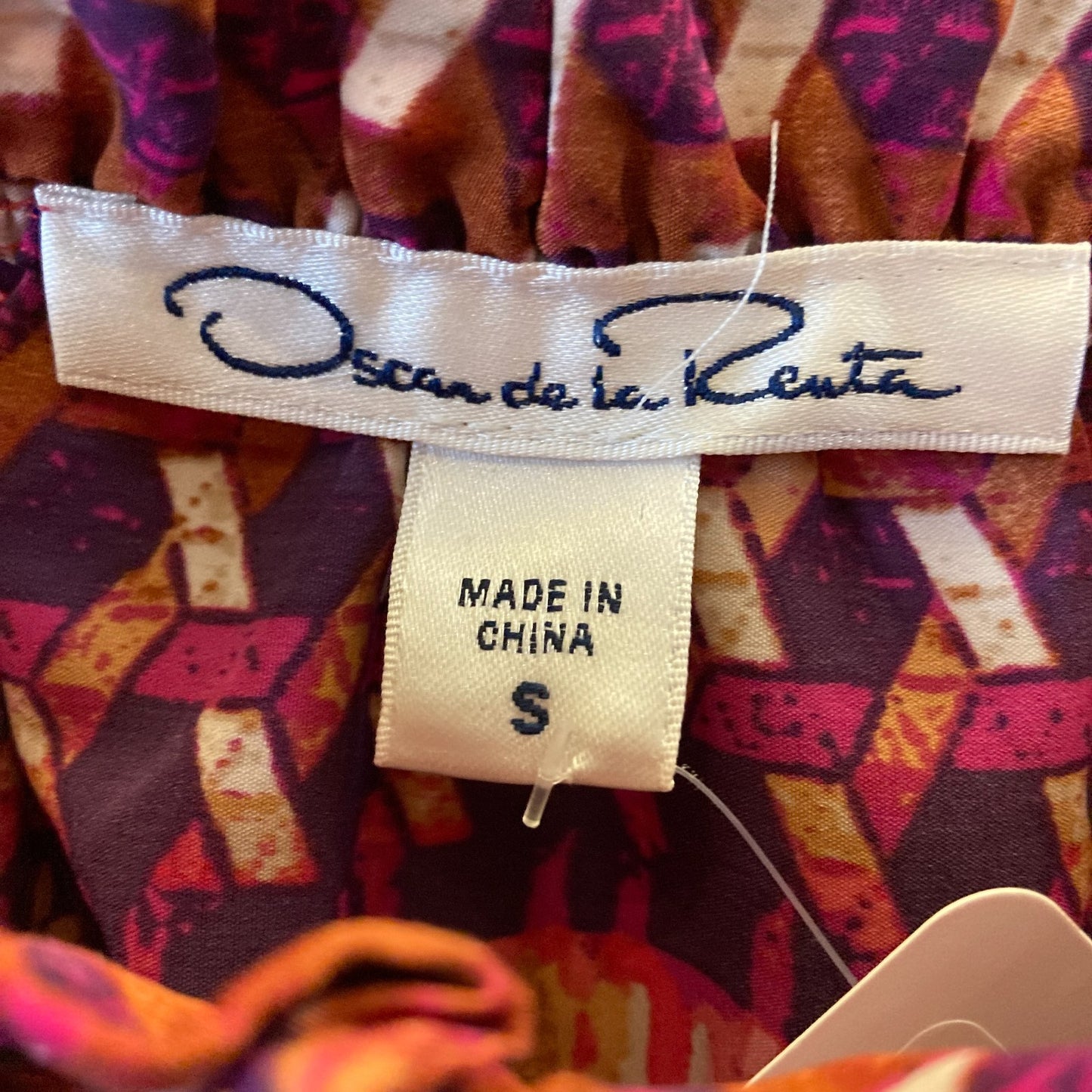Oscar De La Renta Pink Purple Printed Slip Maxi Dress - Size S - 0920PW