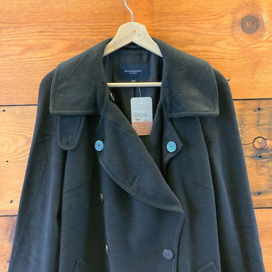12 - Burberry London Black Wool Cashmere Double Breasted Coat Jacket 0219LK