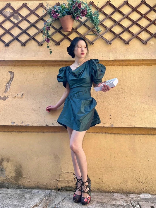 40 / 10 - Vivienne Westwood Anglomania Black Floral Lace Up Heels w/ Box 1021KD