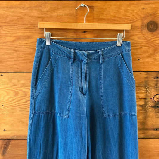 Bibico Indigo Textured Denim Margate Relaxed Trousers Pants - Size S - 0223LA