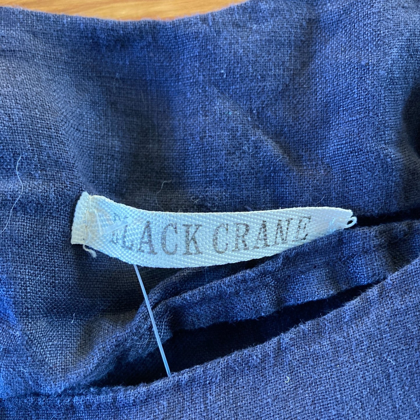 L - Black Crane 100% Linen Sleeveless Black Jumpsuit 0416JW