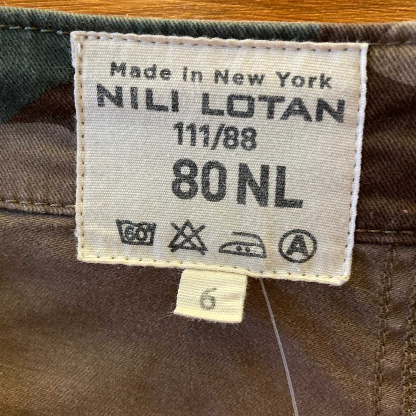 6 - Nili Lotan Camo Patterned Straight Leg Jenna Camouflage Raw Hem Pants 0619JA