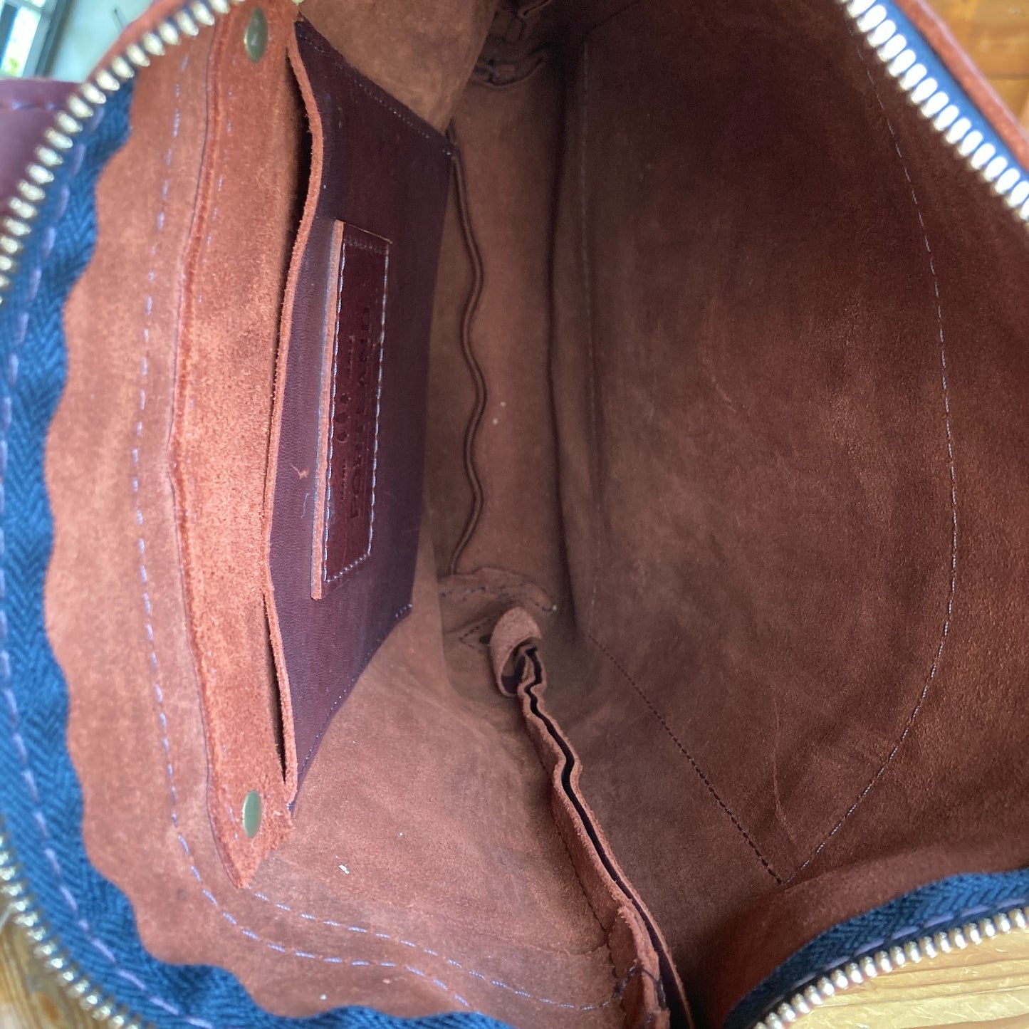 Portland Leather Goods $220 Cognac Burgundy Leather Top Zip Backpack - 0818KC