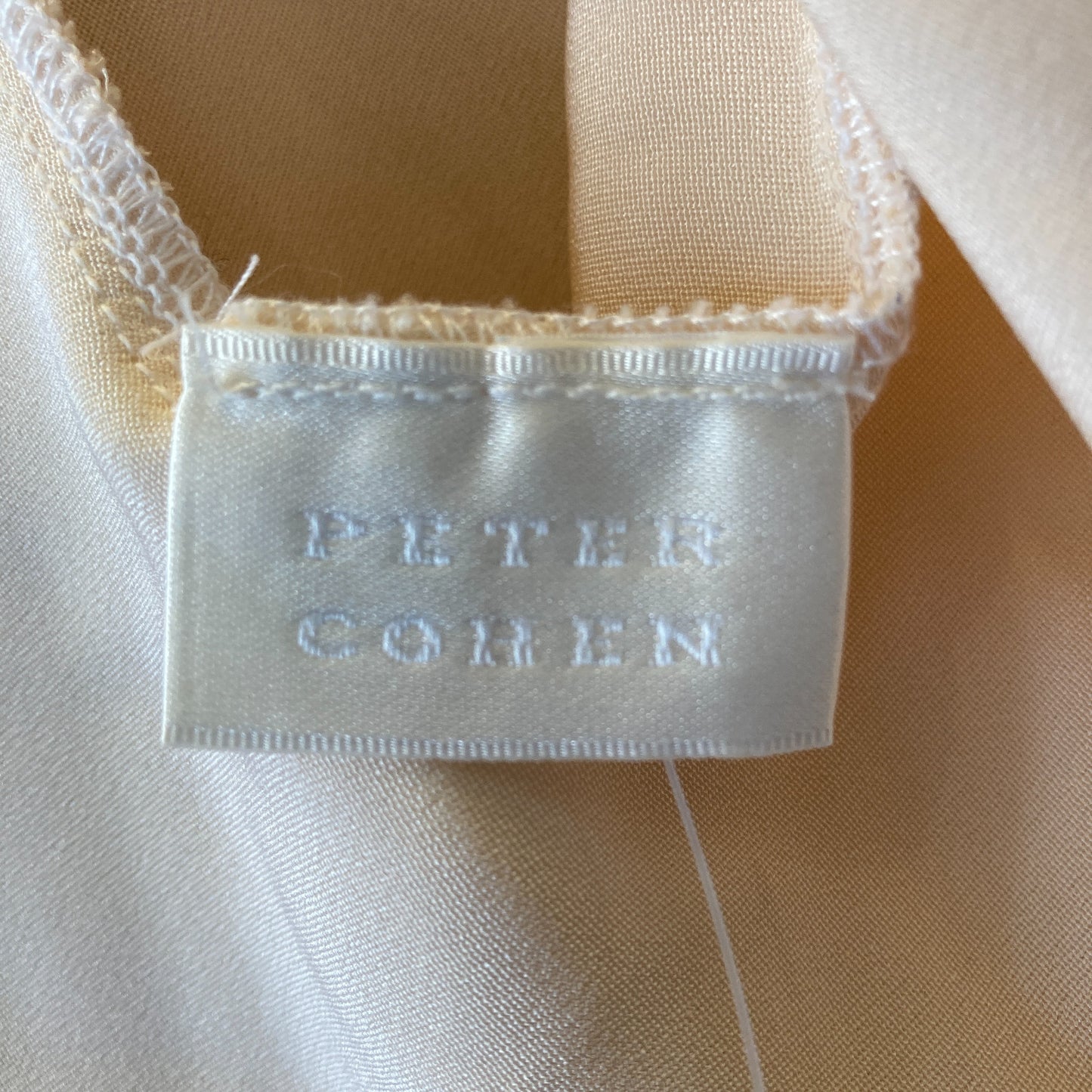 Peter Cohen Cream Long Sleeve 100% Silk Blouse Wrap Shirt - Size S - 0508GA