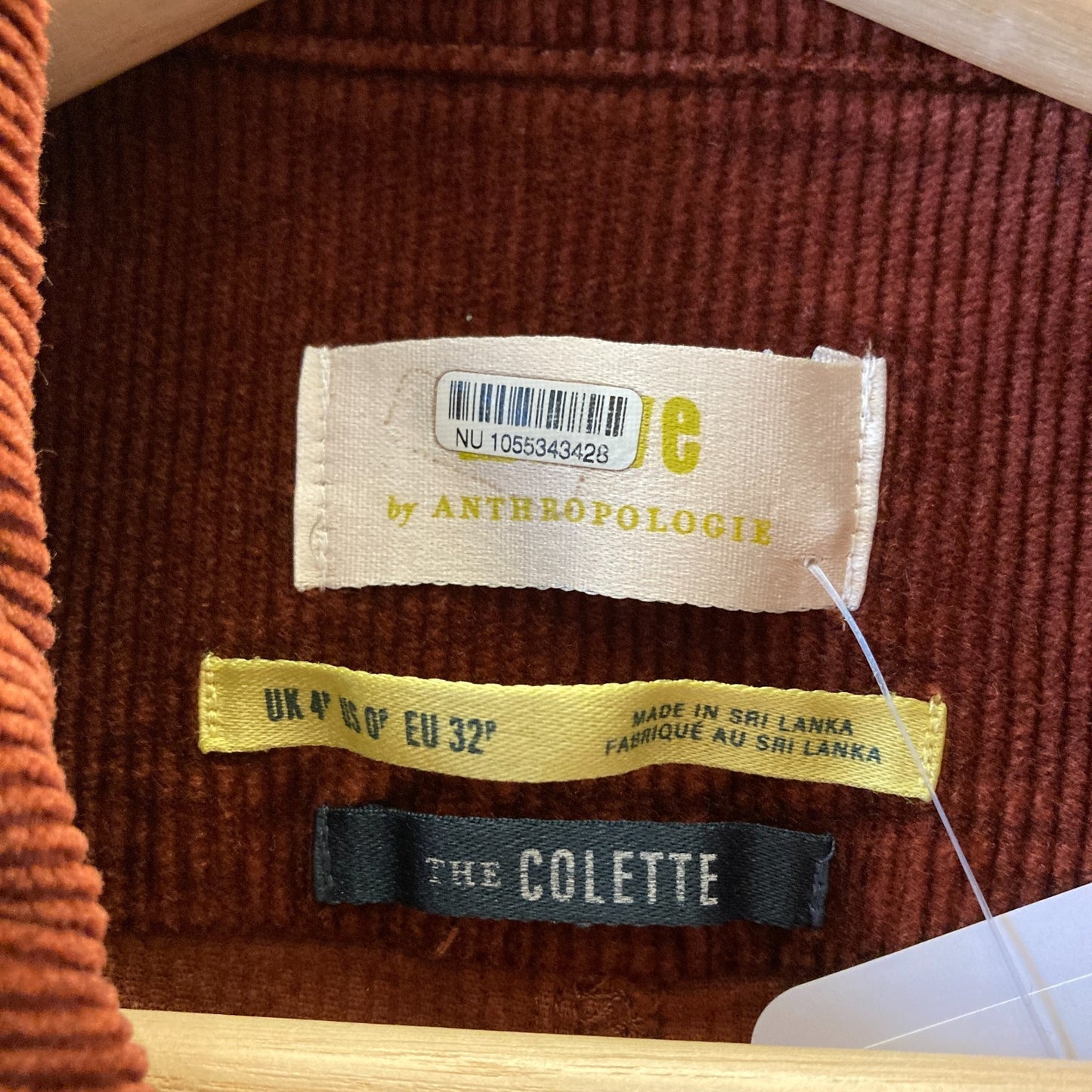 Maeve Anthropologie Rust Red Colette Weekend Corduroy Jumpsuit - Size 0 - 0312IG