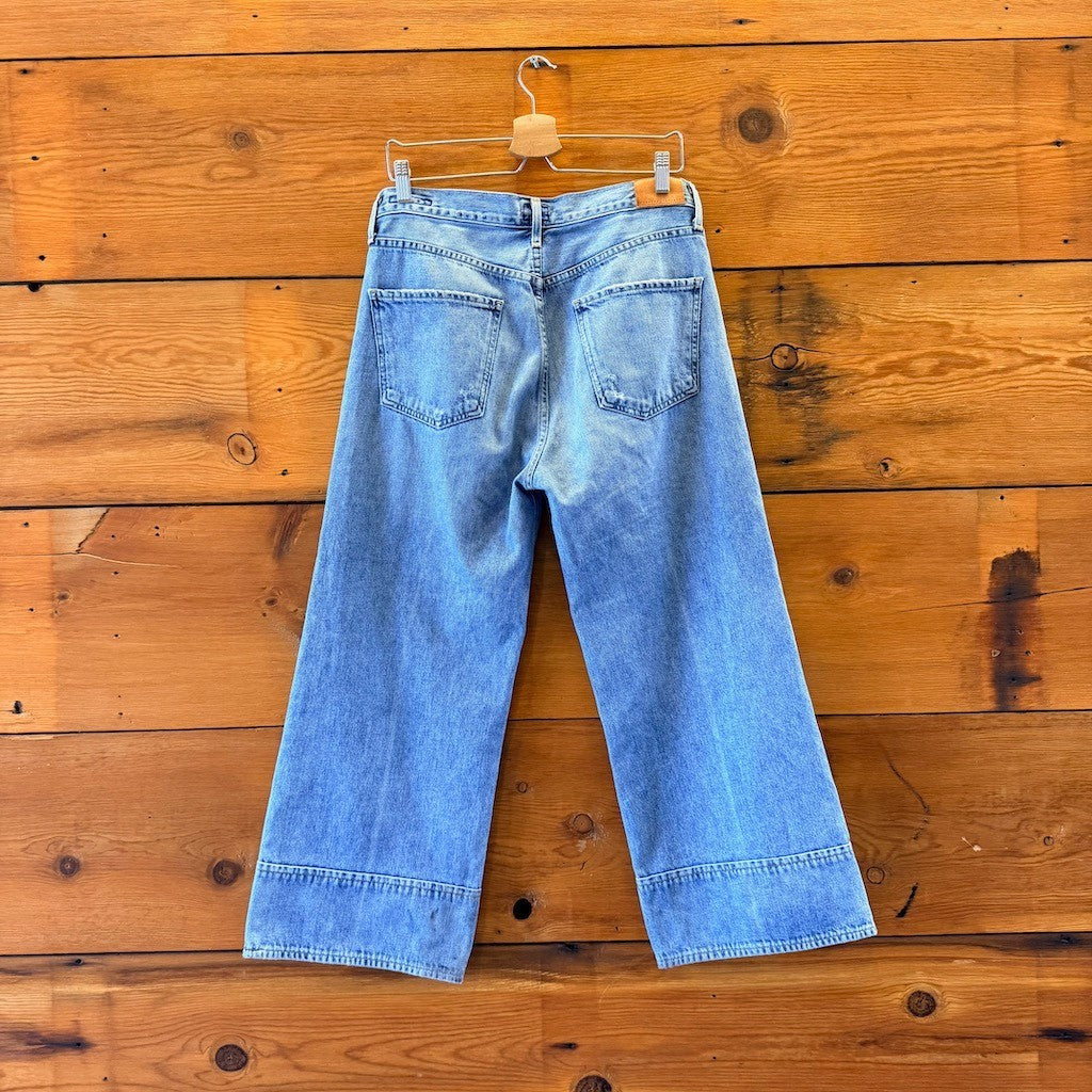 Citizens Light Wash Distressed High Rise Wide Leg Tilda Jeans - Size 29 - 0404AK