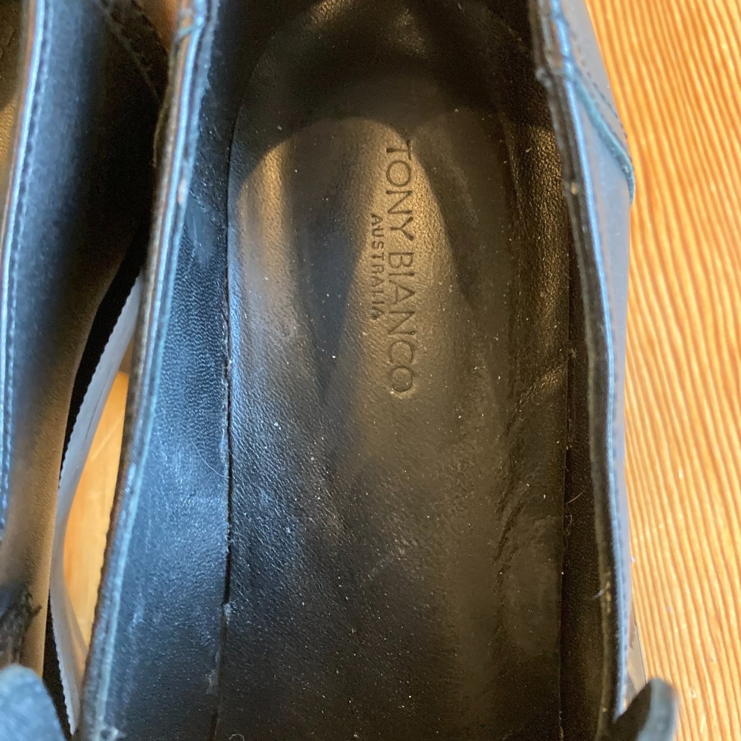 8 - Tony Bianco Black Leather Taranto Chunky Heel Mule Loafer Shoes 0504AK