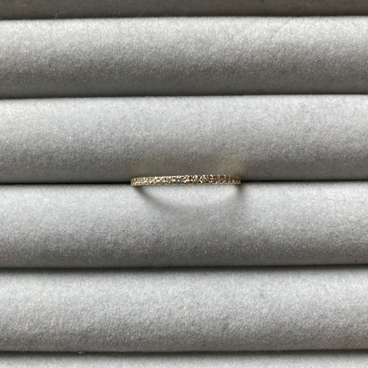 MALKA 14k Yellow Gold .25 CTW Pav Diamond Wedding Band Ring - 7 - 0120NE