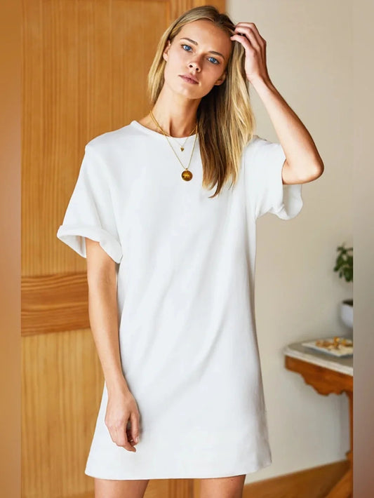 Emerson Fry White Short Sleeve Sweatshirt Organic Dress - Size XXS - 0203DE