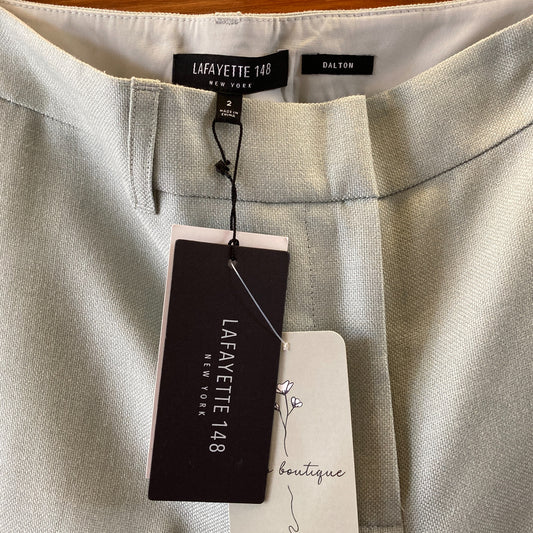 Lafayette 148 $498 Dewdrop Wilk Wool Blend Trouser Pants - Size 2 - NEW - 1122KP