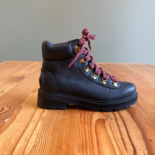 8 - Sorel Black Leather Waterproof NEW Lennox Hiker Boots 0523HS