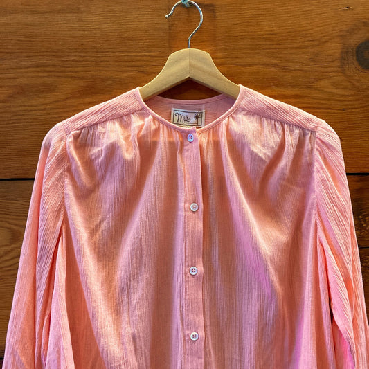 L - Millie Resort & Travel Melon Pink NEW $138 Florian Top Shirt 0416JW