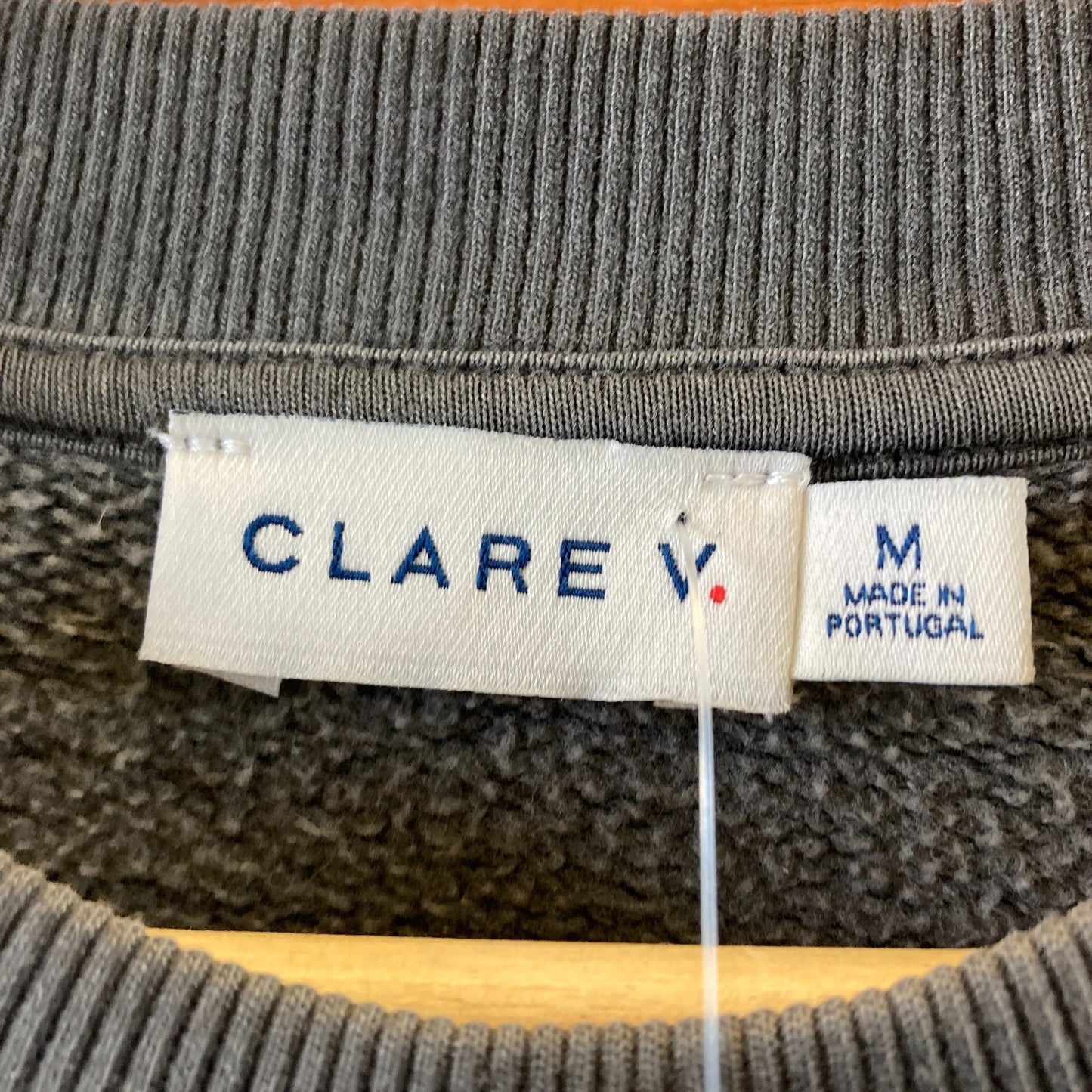 M - Clare V. Dark Gray 'ICONIQUE' Crew Neck Pullover Sweatshirt 0306CH
