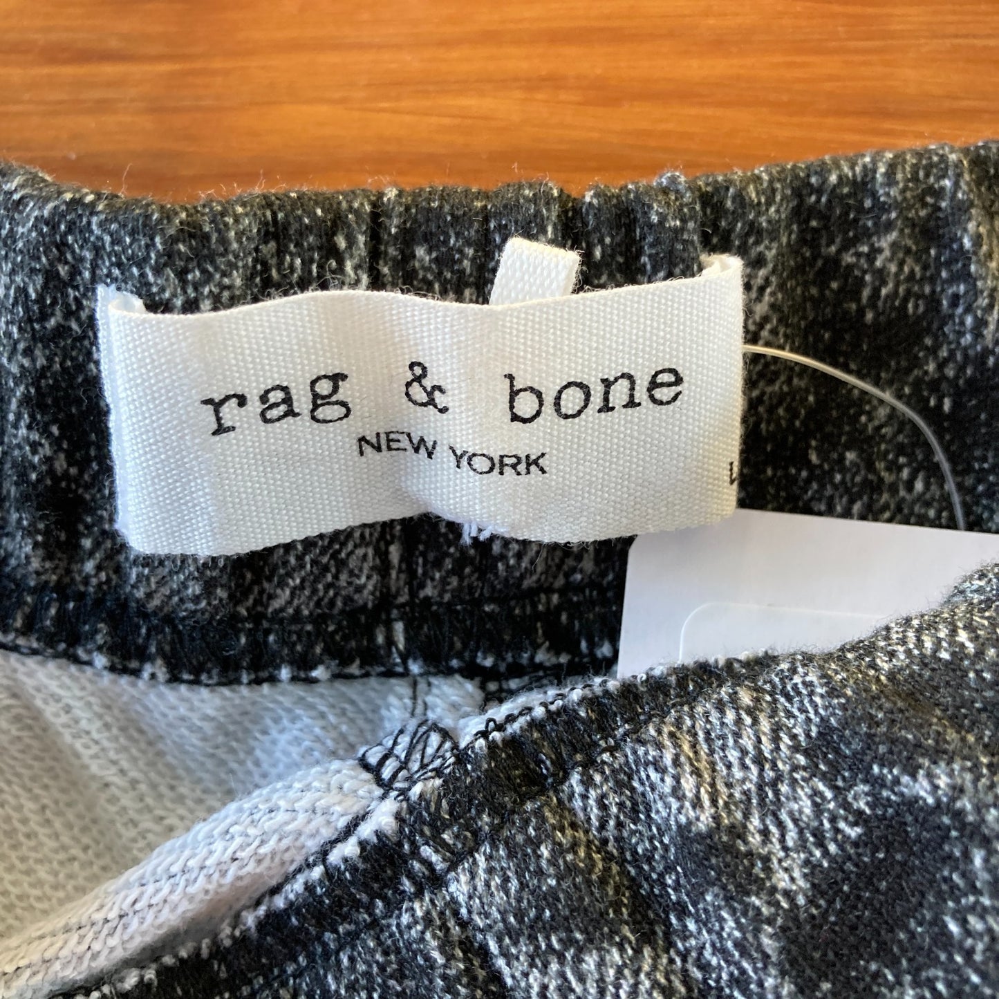 Rag & Bone $215 Washed Black Wide Leg Miramar Track Pants - Size L - 0322MA