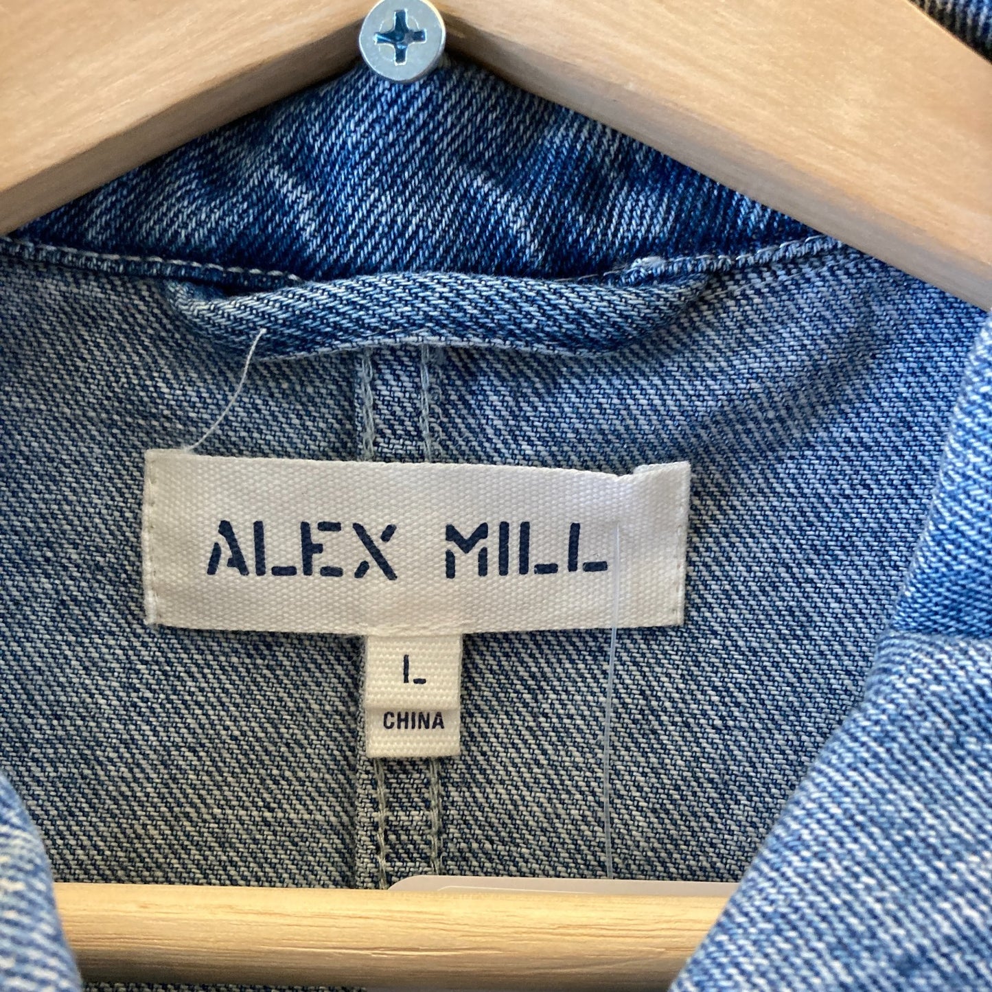 L - Alex Mill Medium Wash Denim Button Front Jean Britt Work Jacket 0815CJ