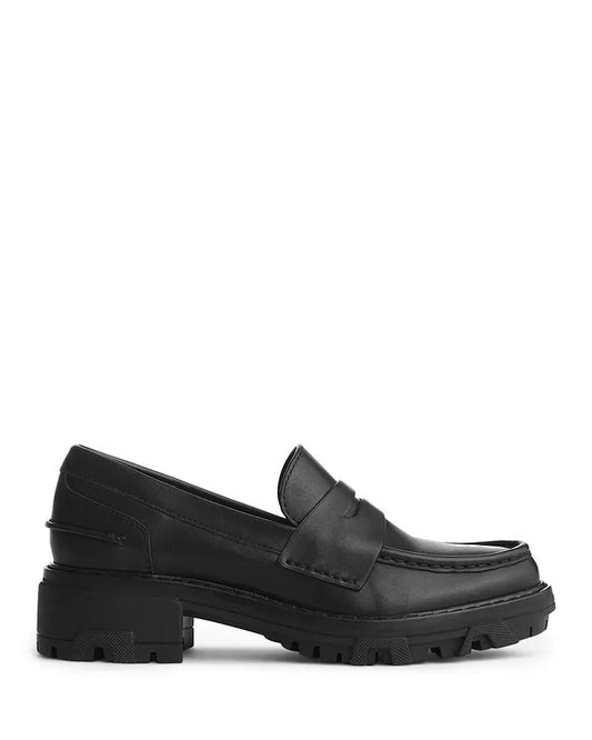 Rag & Bone Black Leather Shiloh Lug Sole Penny Loafers Shoes - Size 35 - 0607HL