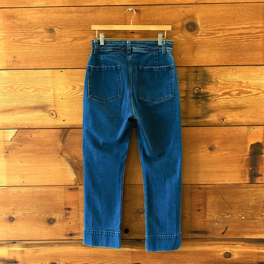 Apiece Apart Dark Wash High Waisted Straight Leg Jeans - Size 6 - 0611AJ