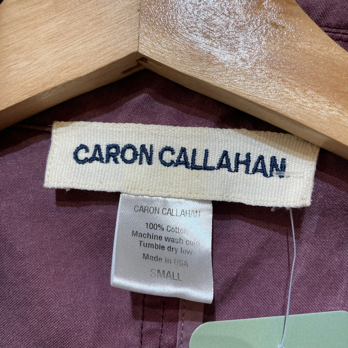 Caron Callahan Purple Double Breasted Long Trench Coat Jacket - Size S - 0419JP