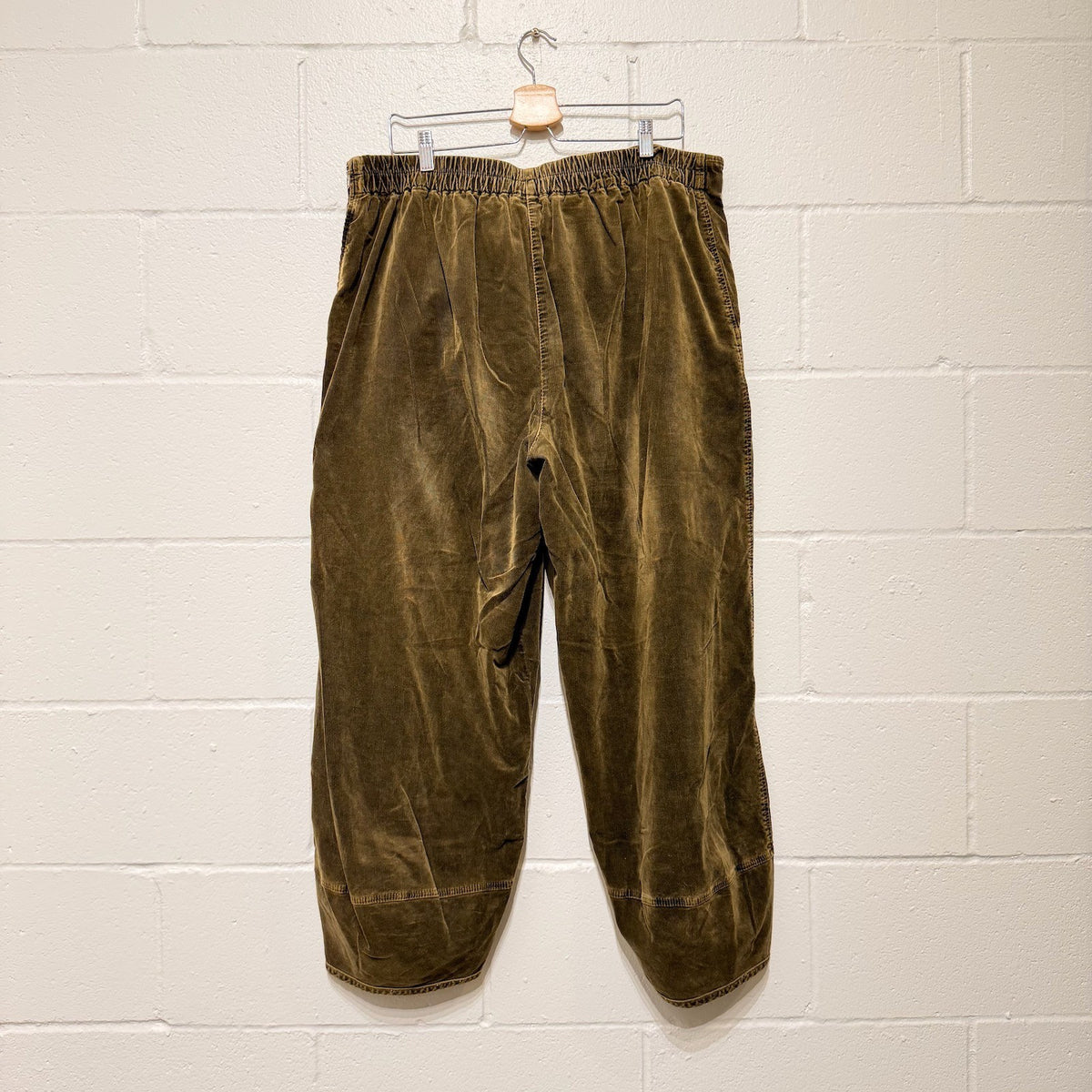 Oska Olive Green Cords Balloon Lantern Leg Cropped Pants - Size 5 / XL - 0530JF
