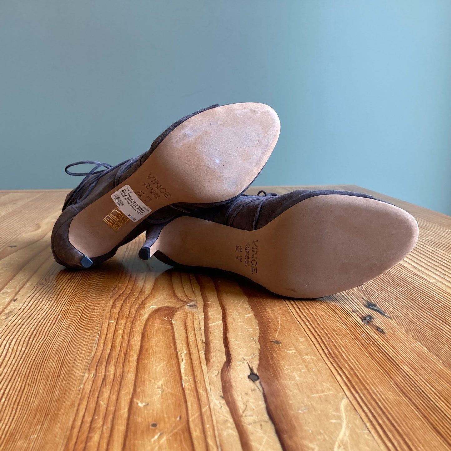 11 - Vince $425 Smoke Gray Open Toe Adisa Lace Heels Shoes NEW w/ Box 0919LF