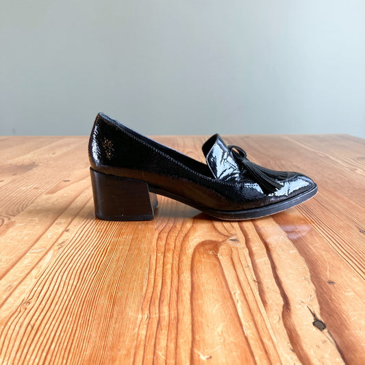 6.5 - Rebecca Minkoff Black Patent Leather Tassel Toe Edie Loafers Shoes 1119CB
