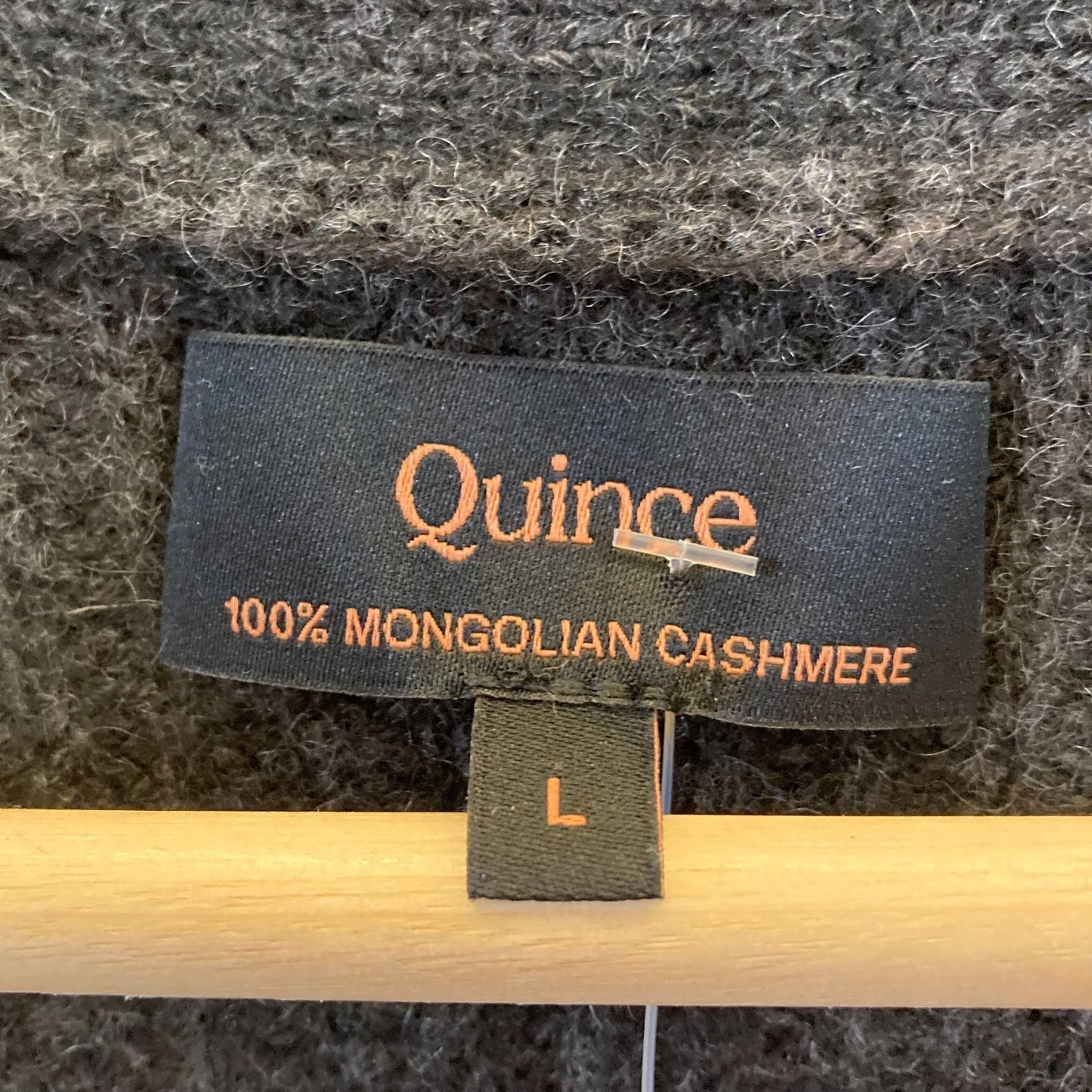 Quince Gray Cashmere Fisherman Boxy Cropped Cardigan Sweater - Size L - 1222DB