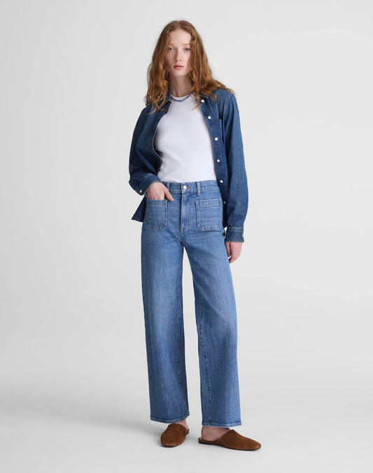 Madewell Medium The Perfect Vintage Wide-Leg Emmett Jeans - Size 30 - 0624KB
