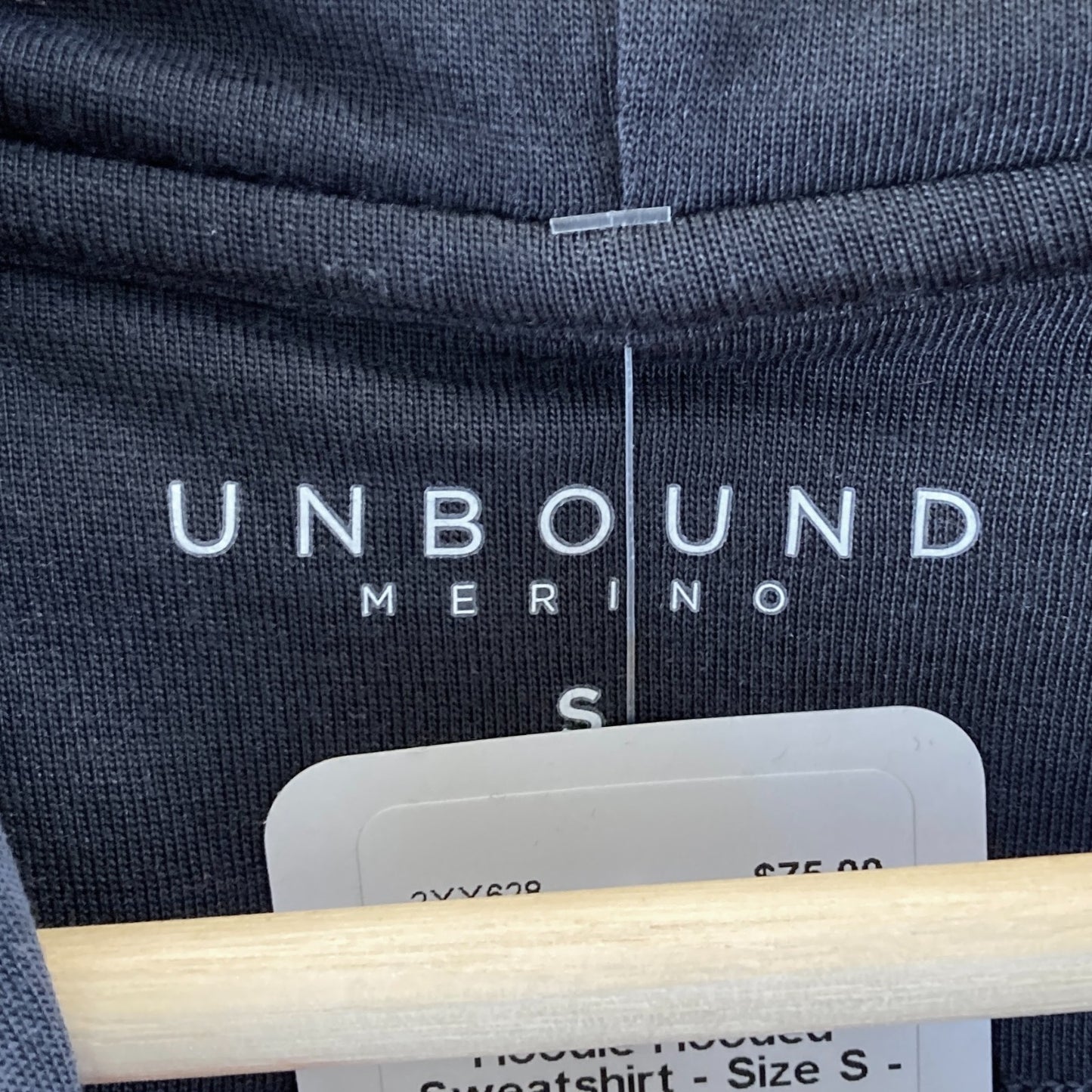 Unbound Merino Dark Gray Pullover Hoodie Hooded Sweatshirt - Size S - 1125KG