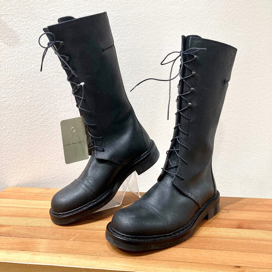 Costume National Black Lace Up High Combat Boots - Sz 37.5 - NEW w/ Box - 1122CT