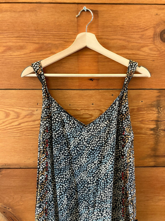 Rag & Bone Black Silk Floral Patterned Sleeveless Midi Dress - Size XS - 0320HJ