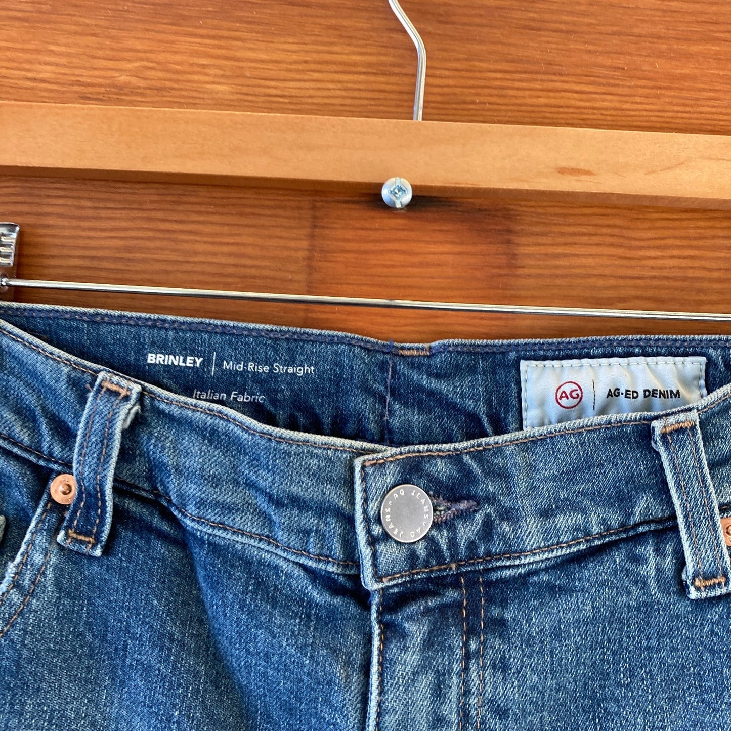 32 - AG Adriano Goldschmied Brinley Mid Rise Straight Womens Jeans 1029ML