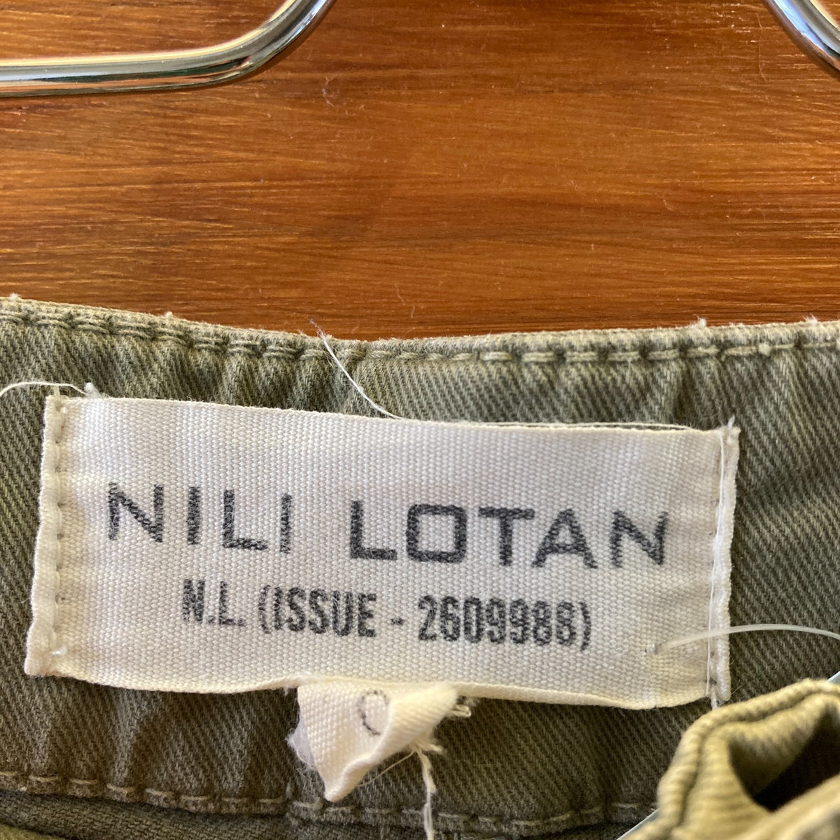 Nili Lotan Army Green Slim Leg Ruched Knee Military Pants - Size 0 - 0224DM