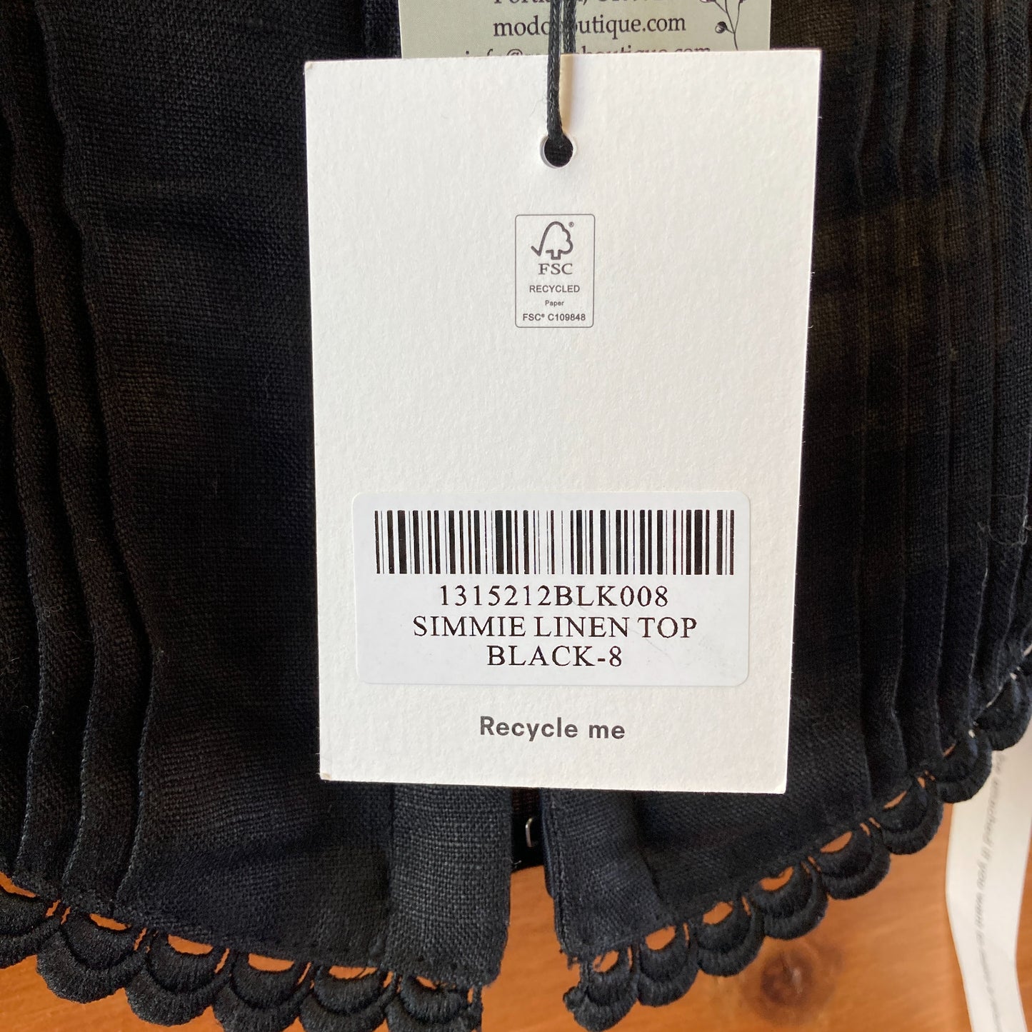 Reformation NEW Black Smocked Simmie Linen Crop Top - Size 8 - 0530EO