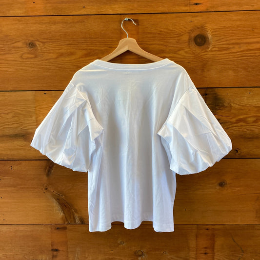Jarbo White Short Balloon Sleeve NEW $258 Tee Shirt - Size M - 4427SC