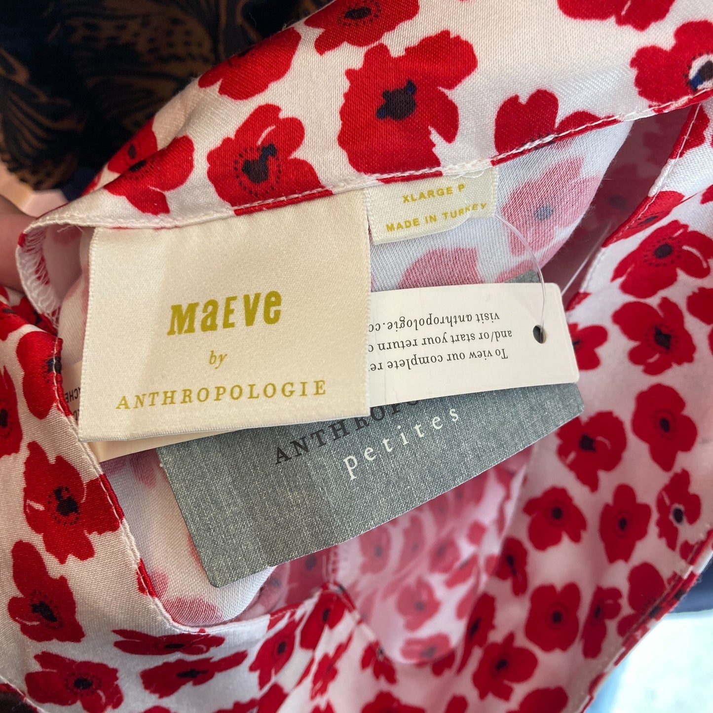 XL Petite - Maeve Anthropologie NEW Red White Mel Floral Print Skirt 1215KM