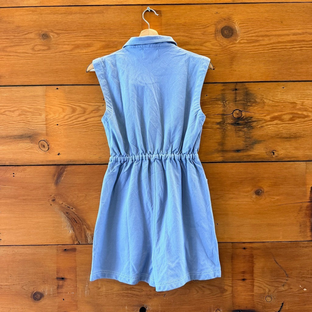 Noble $168 Pebble Blue Organic Cotton Tank Suit Romper Outfit - Size S - 0312IG