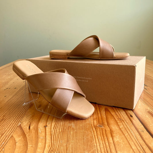 Nisolo Tan Leather Strappy Catalina Slide Sandals - Size 7.5 - NEW - 1125EA
