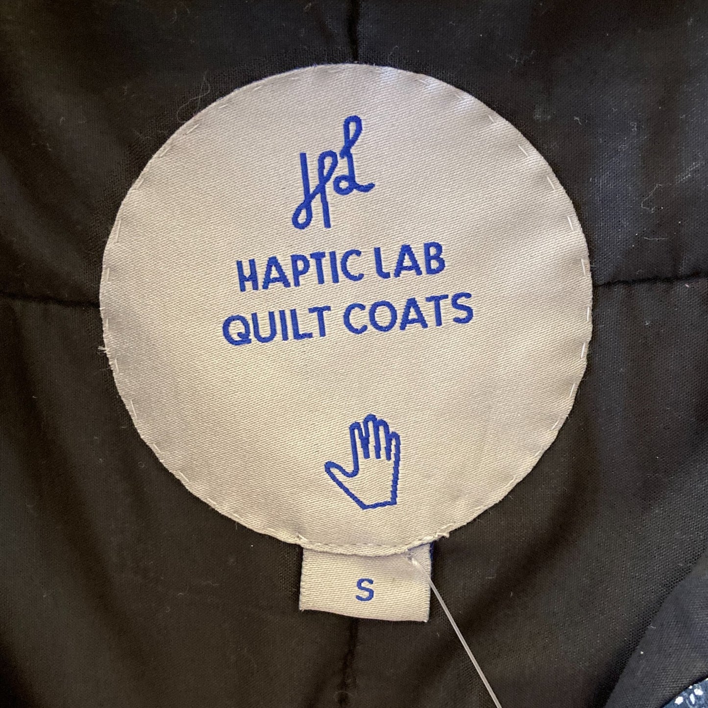 S - Haptic Lab Multi Fabric Chevron Patterned Quilted Jacket Coat 0627LH