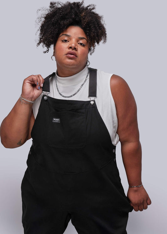 Wildfang Black Essential Bib Workwear Overalls - Size 1X - 0530JF